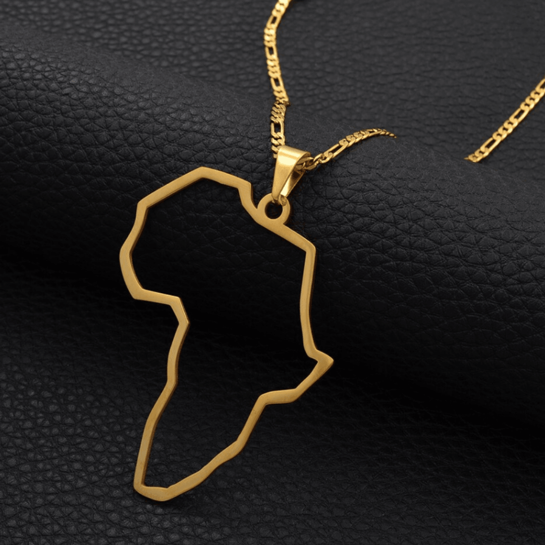 Outline of Africa Necklace - 18K Gold Plated