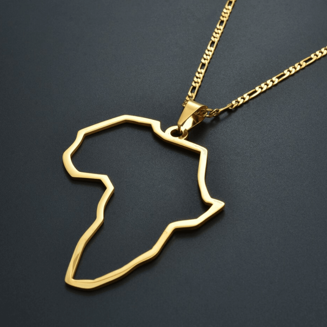 Outline of Africa Necklace - 18K Gold Plated