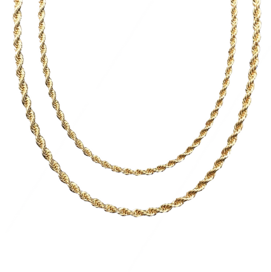 Premium Twisted Rope Chain - 18K Gold Plated